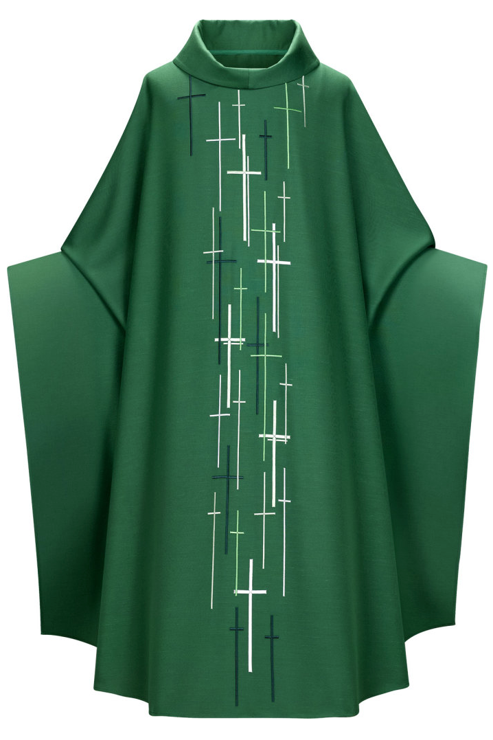 Monastic Chasuble - Green - WN2-5088-Church Life-Art Studio Slabbinck-Michigan Church Supply