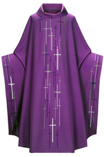 Monastic Chasuble Lined - Purple - WN2-5188-Church Life-Art Studio Slabbinck-Michigan Church Supply