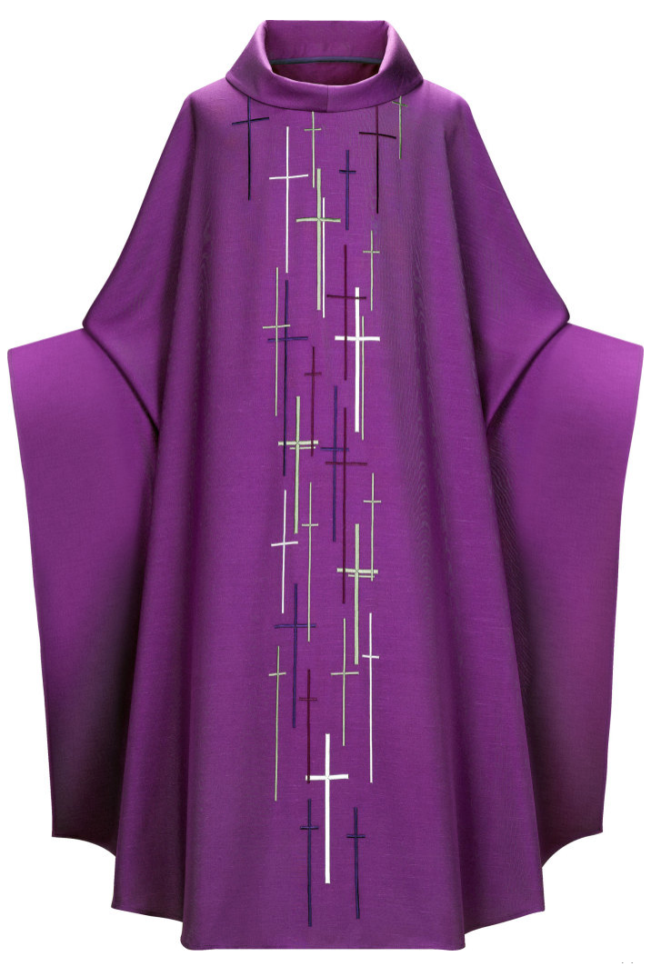 Monastic Chasuble - Purple - WN2-5088-Church Life-Art Studio Slabbinck-Michigan Church Supply