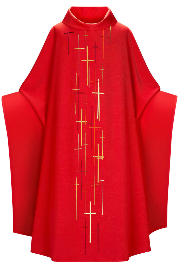 Monastic Chasuble - Red - WN2-5088-Church Life-Art Studio Slabbinck-Michigan Church Supply