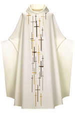 Monastic Chasuble - White - WN2-5088-Church Life-Art Studio Slabbinck-Michigan Church Supply