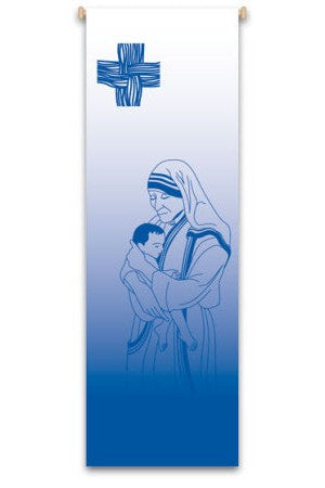 Mother Teresa of Calcutta Banner - WN7131-Church Life-Art Studio Slabbinck-Michigan Church Supply