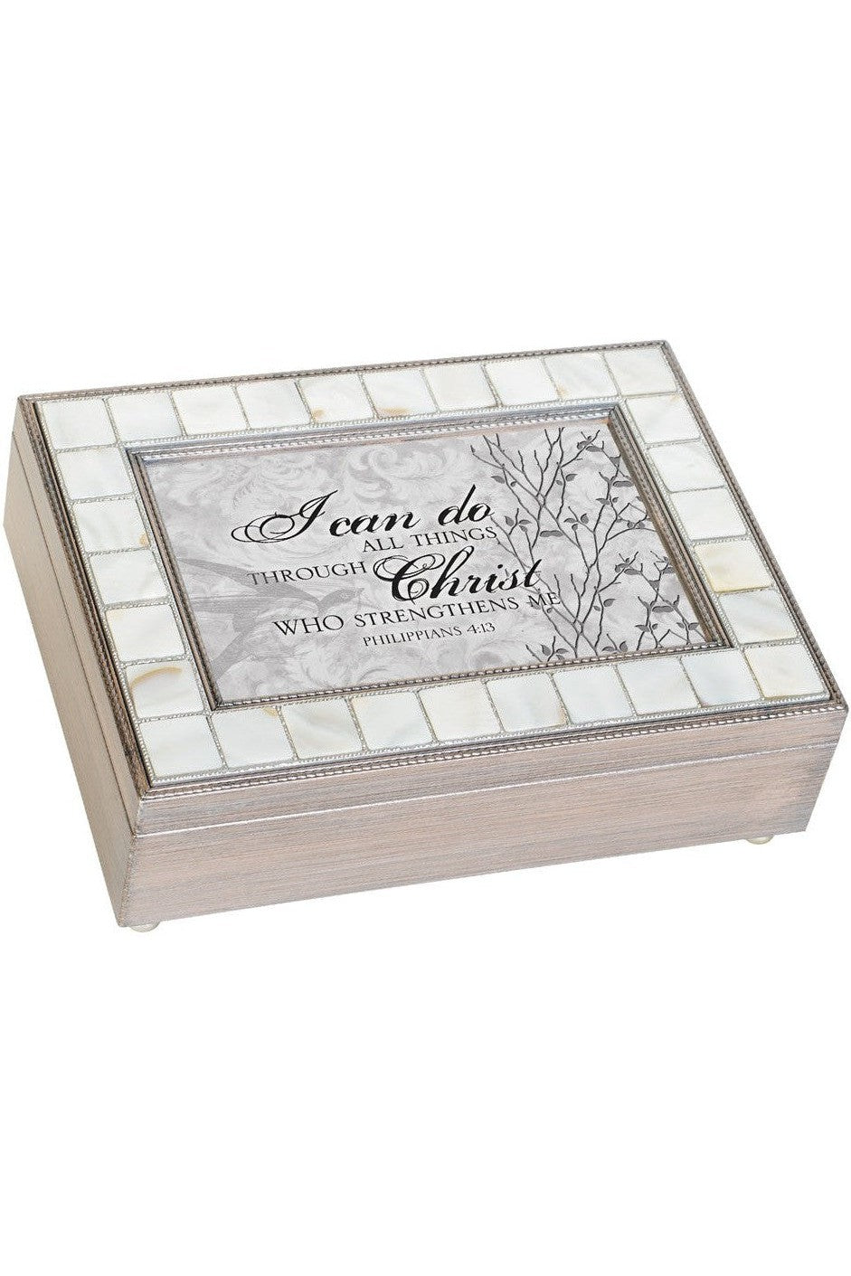 Mother of Pearl Grey Brush Music Box - GPMPGBGRACE-Inspirational Gifts-Cottage Garden-Michigan Church Supply