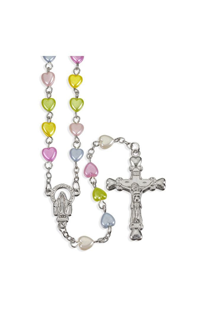 Multi Color Heart Rosary - TA1156MC-Inspirational Gifts-Hirten-Michigan Church Supply