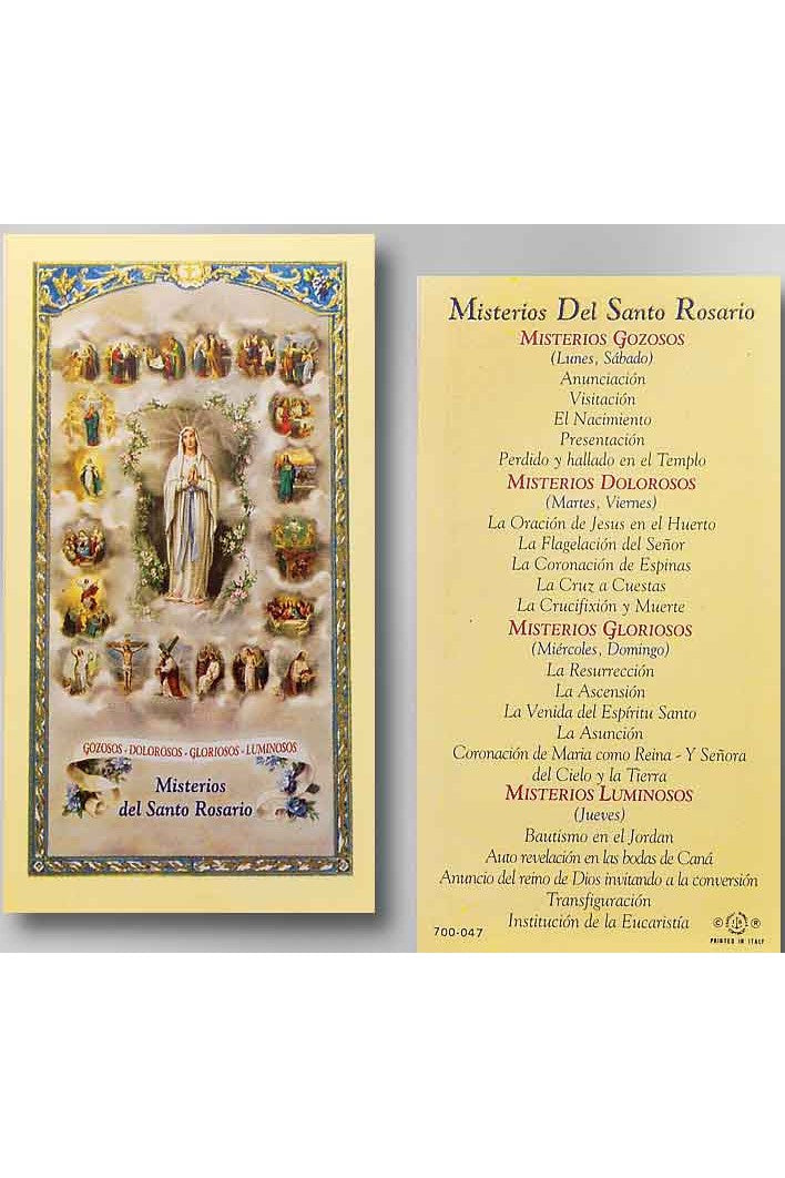 Mysteries of the Holy Rosary - TA700047 - Spanish-Inspirational Gifts-Hirten-Michigan Church Supply