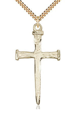 Nail Cross Medal - FN0086-Jewelry-Bliss Mfg-Gold Filled-Michigan Church Supply