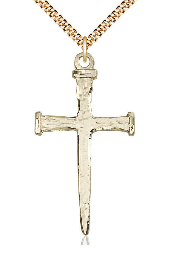 Nail Cross Medal - FN0086-Jewelry-Bliss Mfg-Gold Filled-Michigan Church Supply