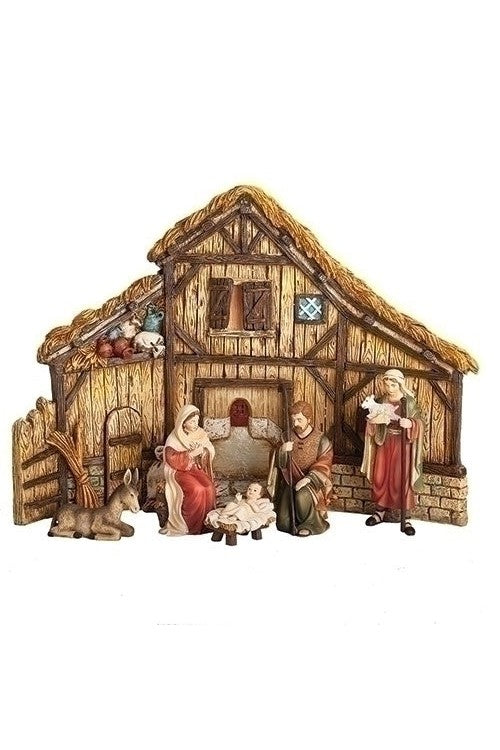 Nativity Set with Stable Backdrop - LI134226-Inspirational Gifts-Roman, Inc-Michigan Church Supply