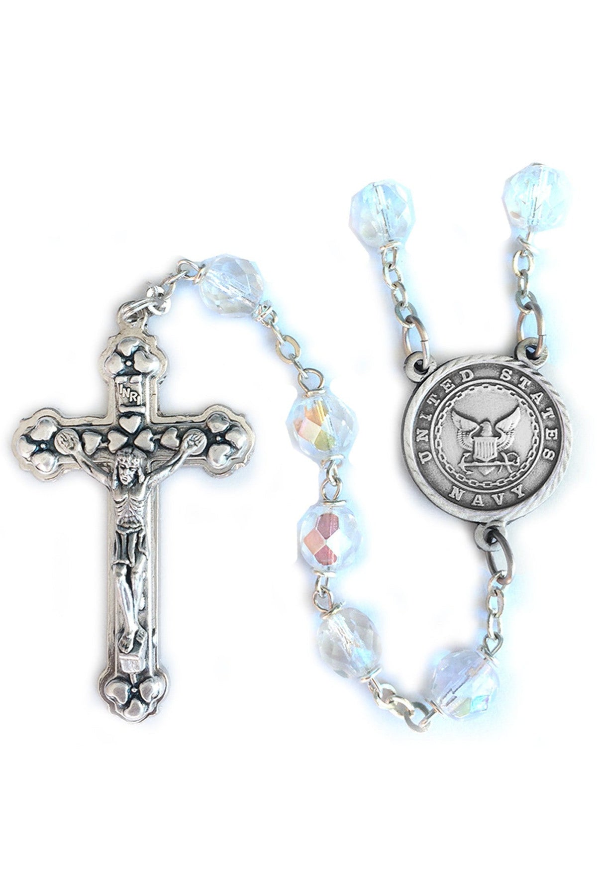 Navy Rosary - WOSR4026JC-Inspirational Gifts-Singer-Michigan Church Supply