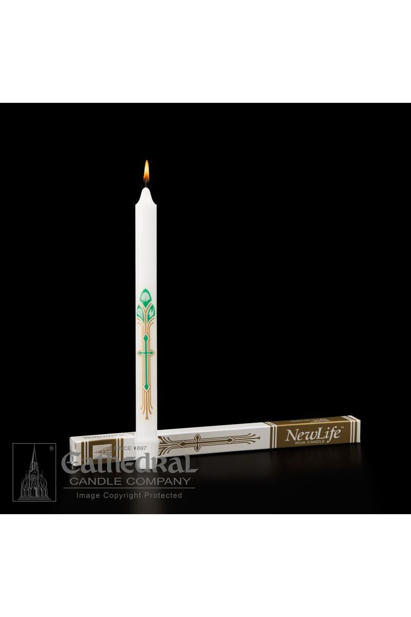 New Life RCIA/OCIA Candle - GG84303601-Church Life-Cathedral Candle-Michigan Church Supply