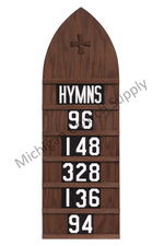 Oak Hymn Board - Extra Large Size 15-1/2"x 46-1/2"-Church Life-Flynn MFG-Dark Oak-Michigan Church Supply