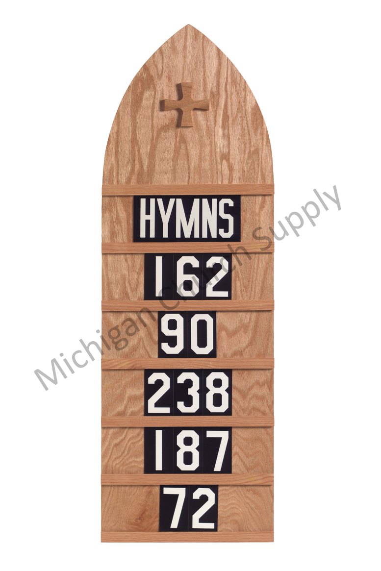 Oak Hymn Board - Extra Large Size 15-1/2"x 46-1/2"-Church Life-Flynn MFG-Light Oak-Michigan Church Supply