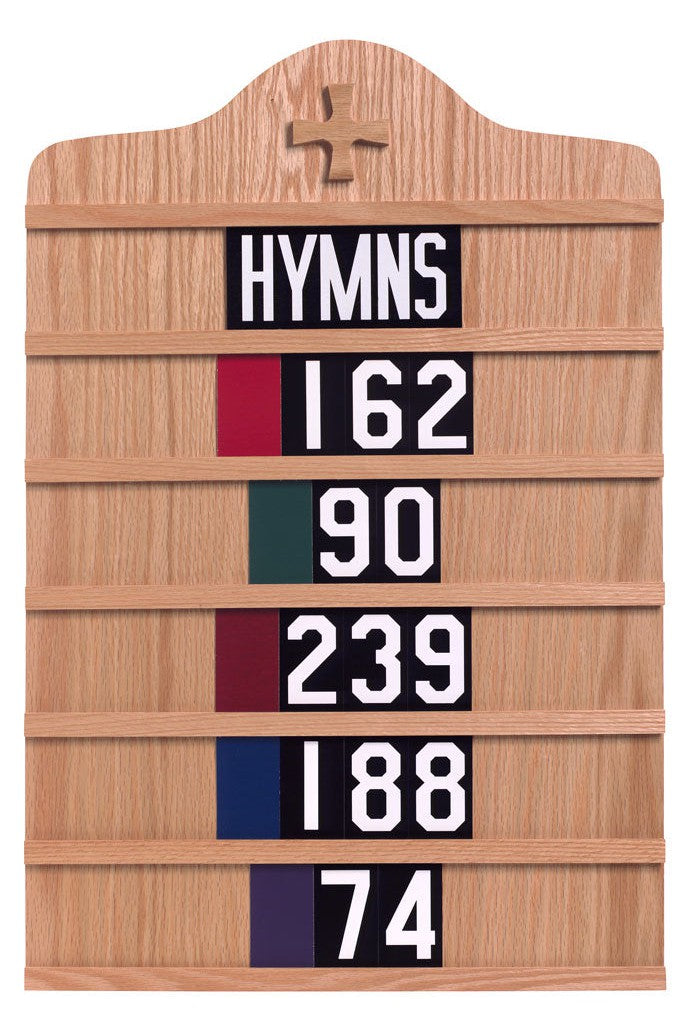 Oak Hymn Board with Floor Stand - 20" x 30"-Church Life-Flynn MFG-Light Oak with Set #1-Michigan Church Supply