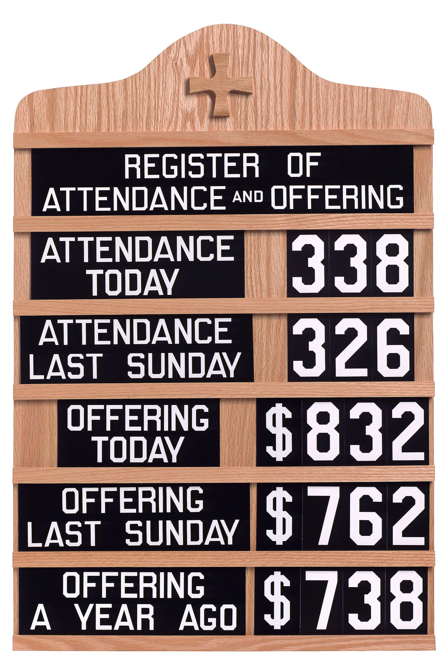 Oak Register Board - 20" x 30"-Church Life-Flynn MFG-Light Oak Finish-Michigan Church Supply