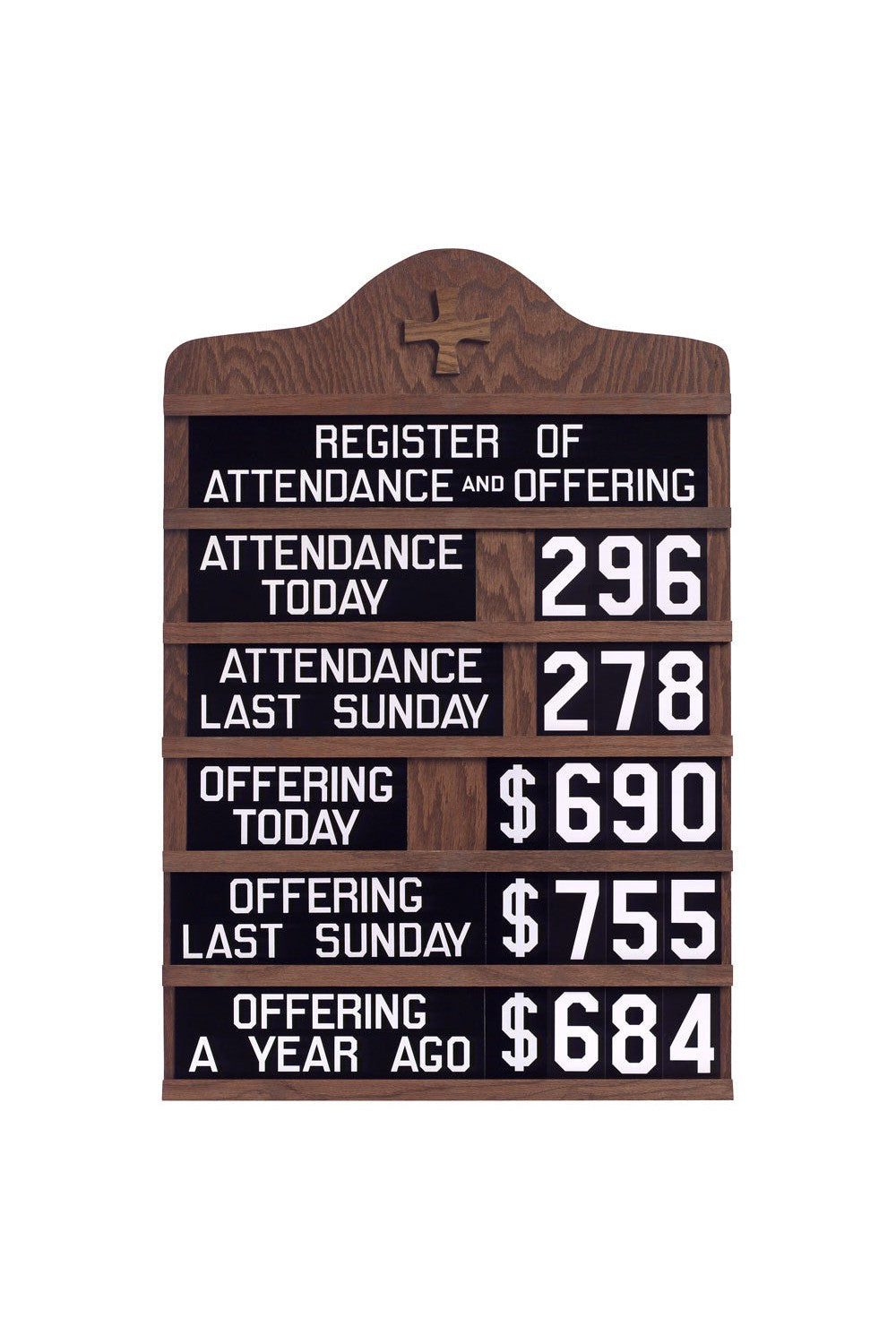 Oak Register Board - 20" x 30"-Church Life-Flynn MFG-Dark Oak Finish-Michigan Church Supply