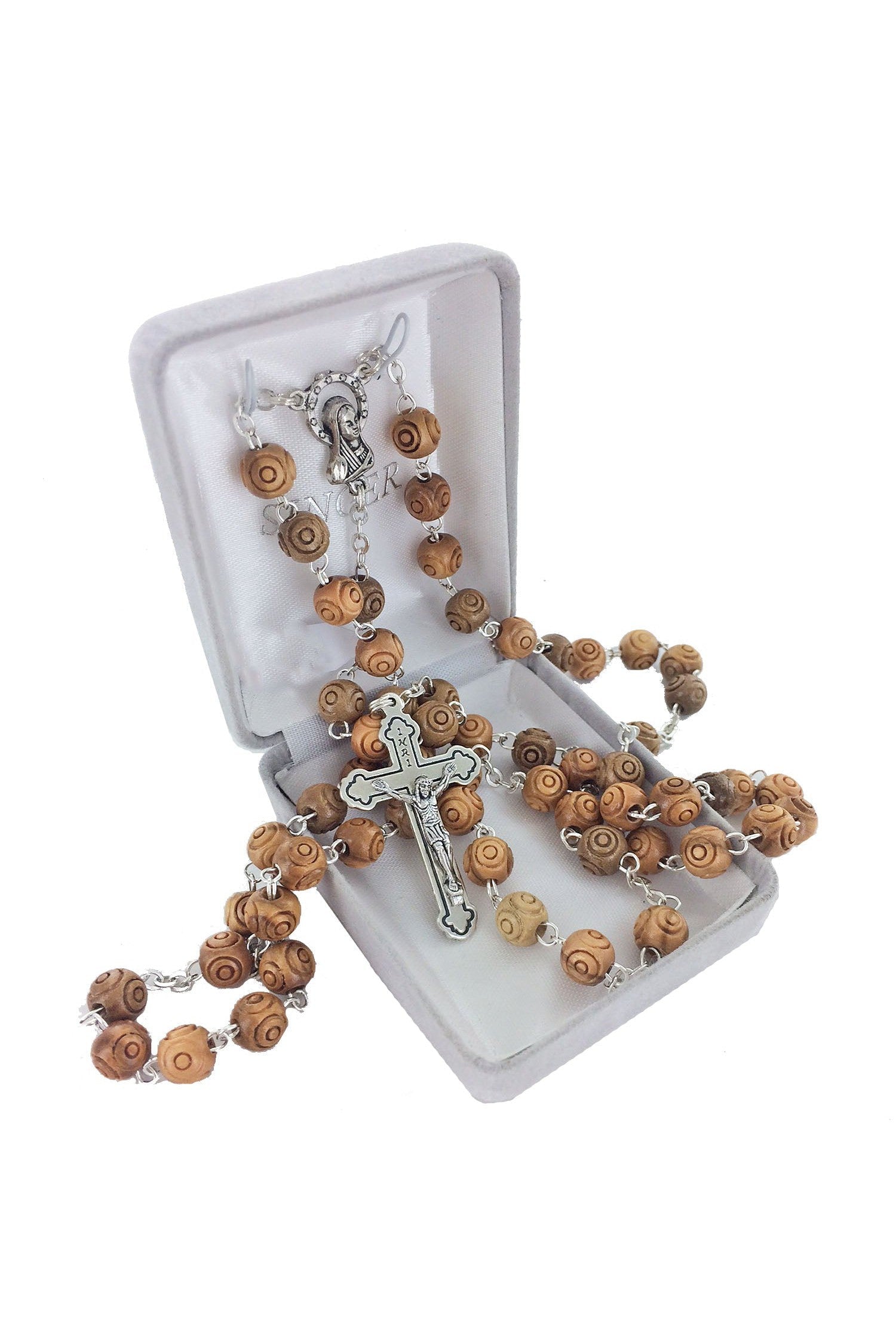 Olive Wood Carved Rosary - WOSR4007JC-Inspirational Gifts-Singer-Michigan Church Supply