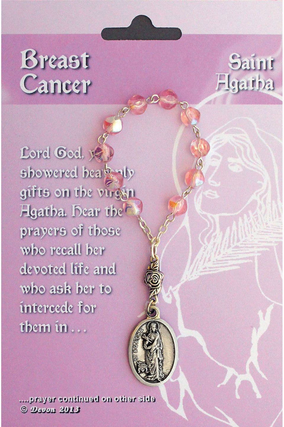 One Decade Rosary - St Agatha - HX08022/AGA-Inspirational Gifts-Devon-Michigan Church Supply