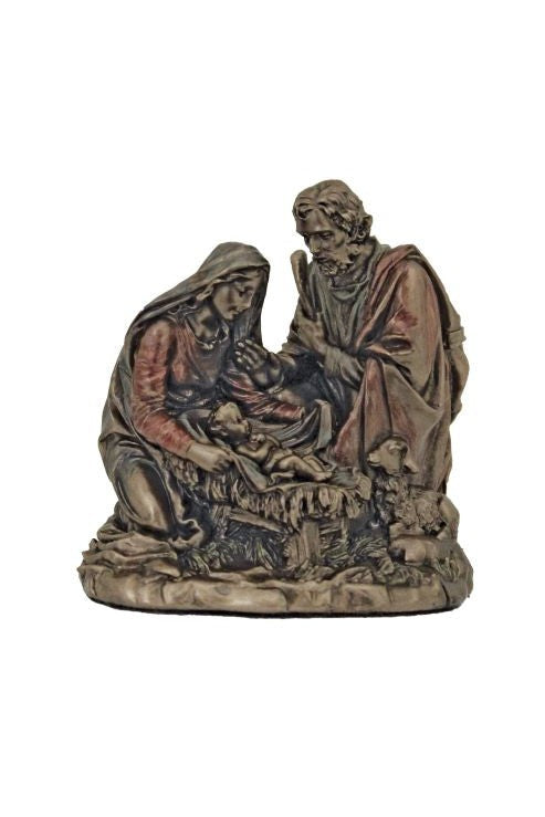 One Piece Nativity in bronze - ZWSR77851-Inspirational Gifts-Goldscheider of Vienna-Michigan Church Supply