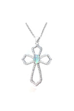 Opal Cross Necklace - WOSX9621SH-Inspirational Gifts-Singer-Michigan Church Supply