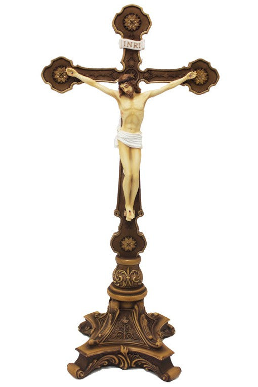 Ornate Standing Crucifix - ZWSR76443C-Inspirational Gifts-Goldscheider of Vienna-Michigan Church Supply