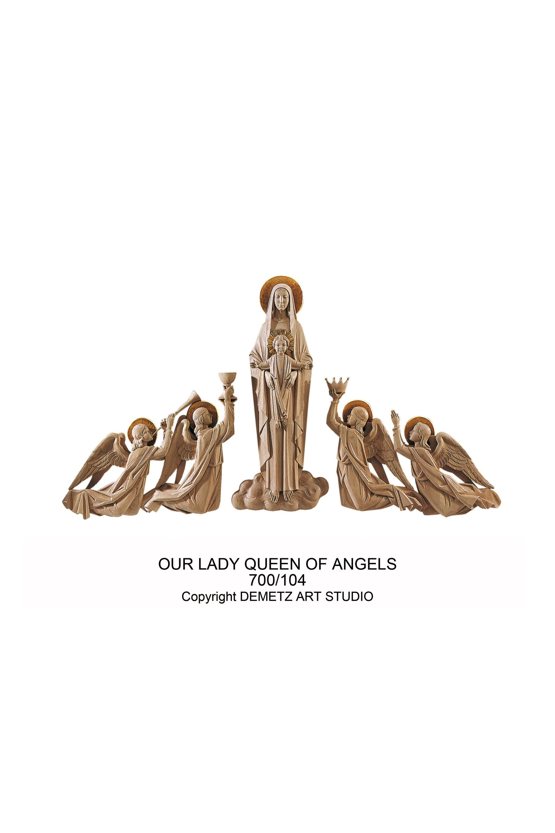 Our Lady Queen of Angels - High Relief - HD700104-Church Life-Demetz-60"-Michigan Church Supply