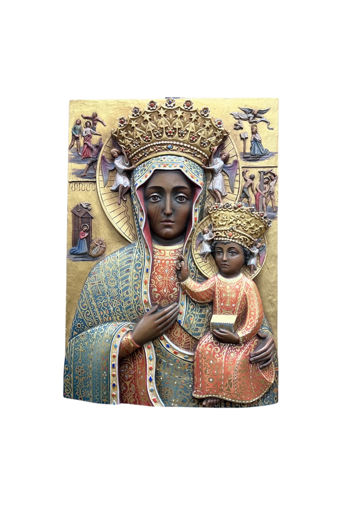 Our Lady of Czestochowa - Bas Relief - HD78037-Church Life-Demetz-Michigan Church Supply