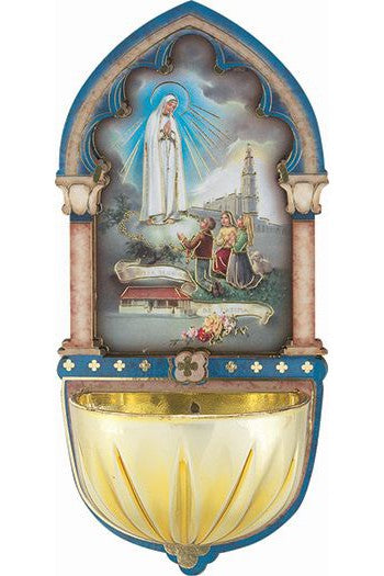 Our Lady of Fatima Holy Water Font-TA1928-225-Inspirational Gifts-Hirten-Michigan Church Supply