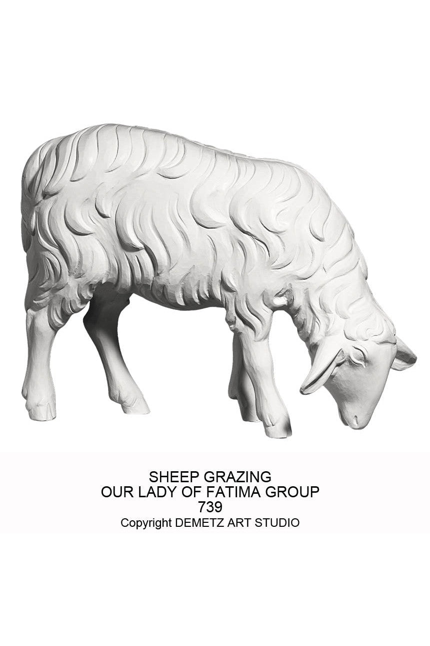 Our Lady of Fatima with 3 Children and 2 Sheep - HD739-Church Life-Demetz-Sheep Standing - Fiberglass 48"-Michigan Church Supply