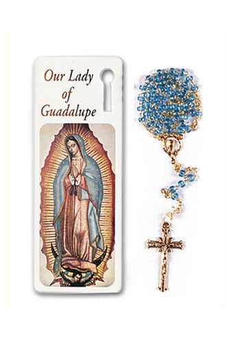 Our Lady of Guadalupe Bookmark with Blue Rosary - WSBKM25GU-Inspirational Gifts-San Francis-Michigan Church Supply