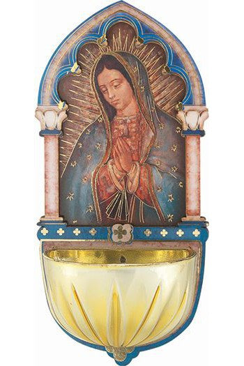 Our Lady of Guadalupe Holy Water Font-TA1928-217-Inspirational Gifts-Hirten-Michigan Church Supply