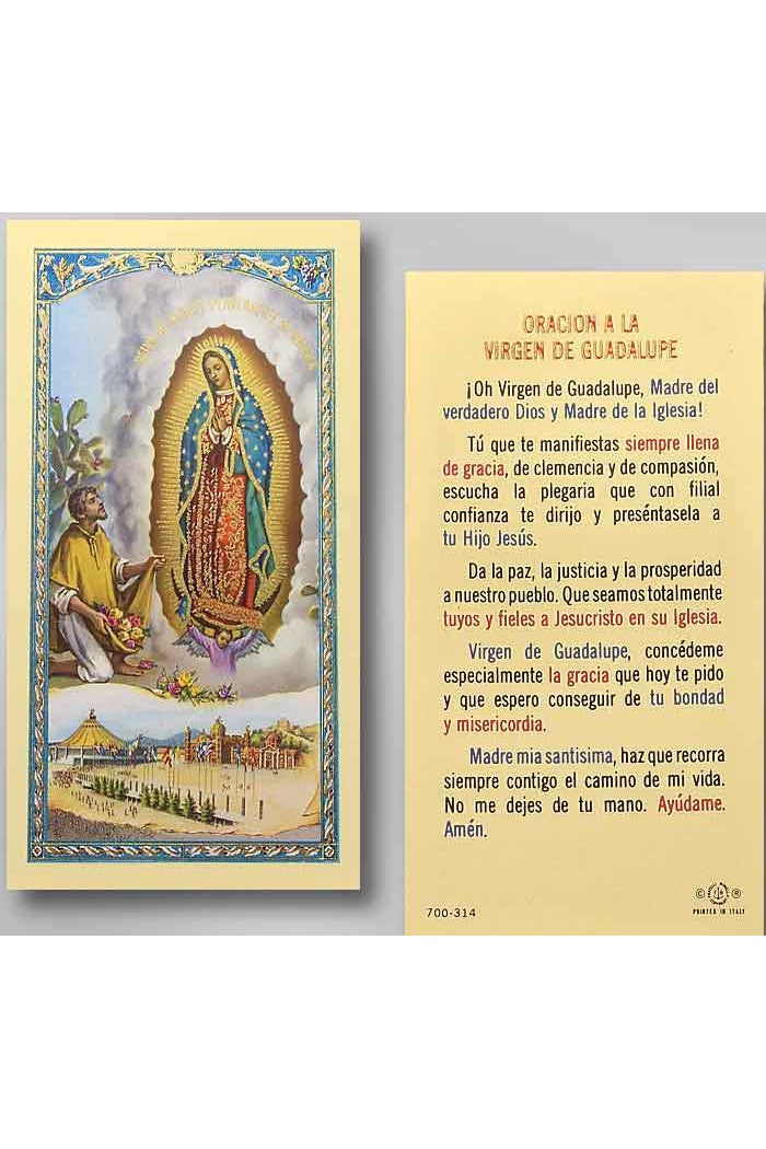 Our Lady of Guadalupe to Juan Diego Oracion A La Virgen De Guadalupe TA700314-Inspirational Gifts-Hirten-Michigan Church Supply