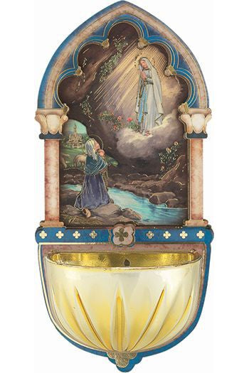 Our Lady of Lourdes Holy Water Font-TA1928-210-Inspirational Gifts-Hirten-Michigan Church Supply