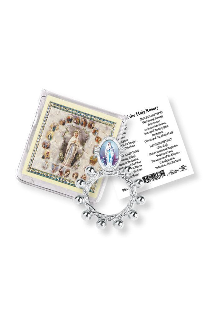 Our Lady of Lourdes Rosary Ring - TA997212-Inspirational Gifts-Hirten-Michigan Church Supply