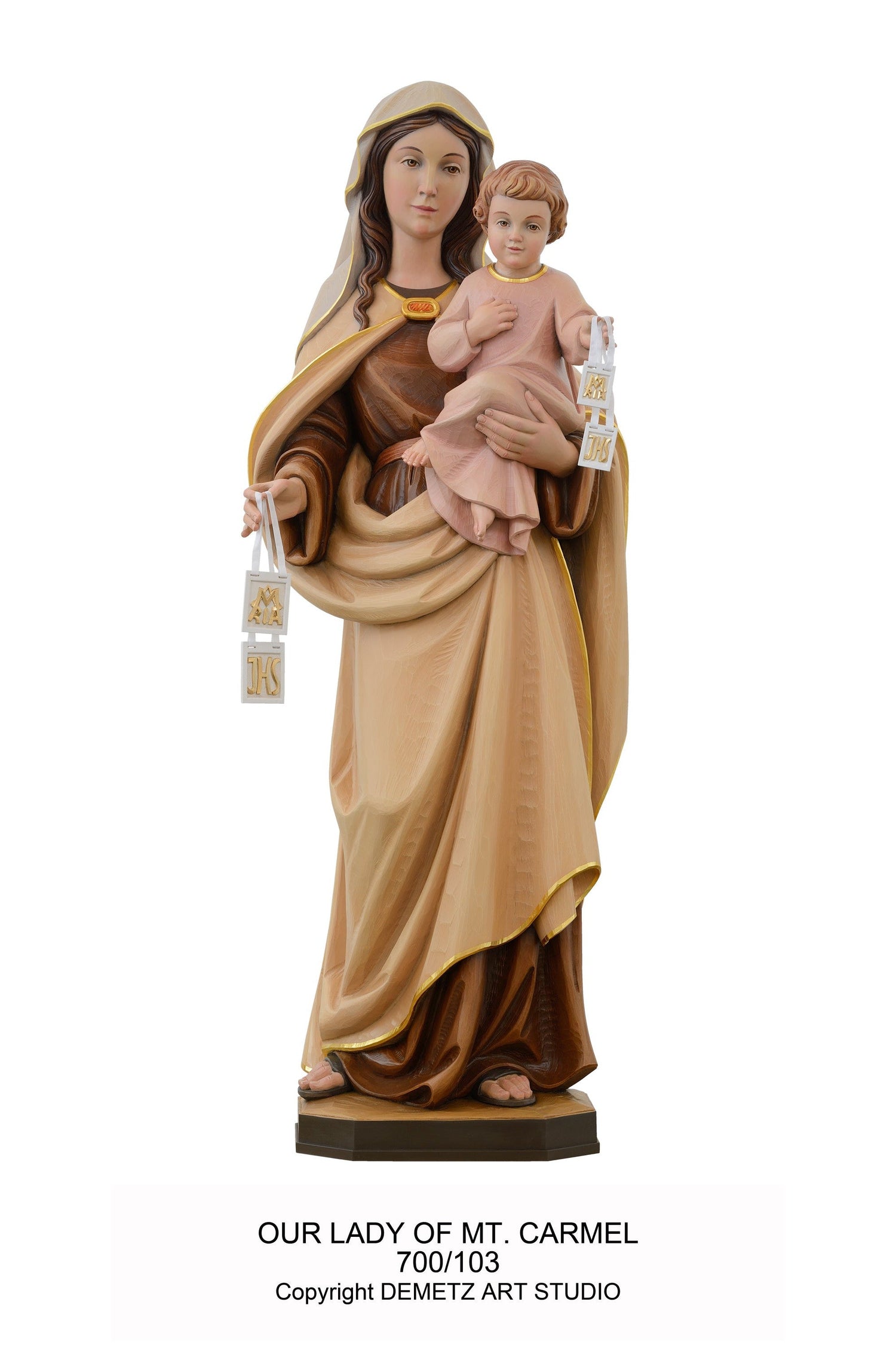 Our Lady of Mount Carmel - HD700103-Church Life-Demetz-Linden Wood 36"-Michigan Church Supply