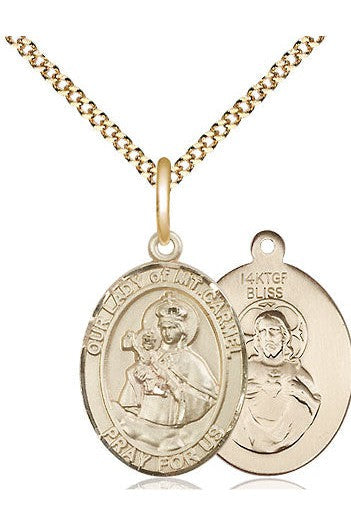 Our Lady of Mount Carmel Medal - FN8243-Jewelry-Bliss Mfg-Gold Filled-Michigan Church Supply