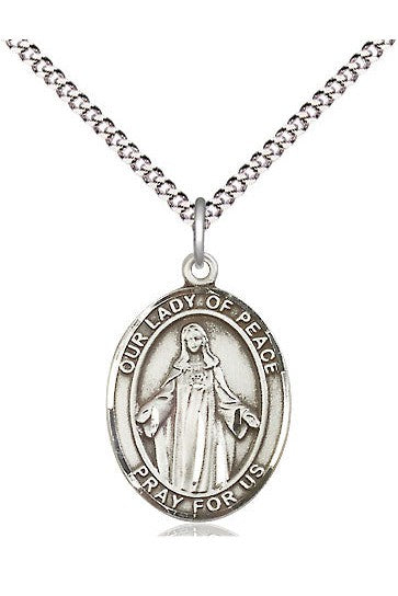 Our Lady of Peace Medal - FN8245-Jewelry-Bliss Mfg-Sterling Silver-Michigan Church Supply