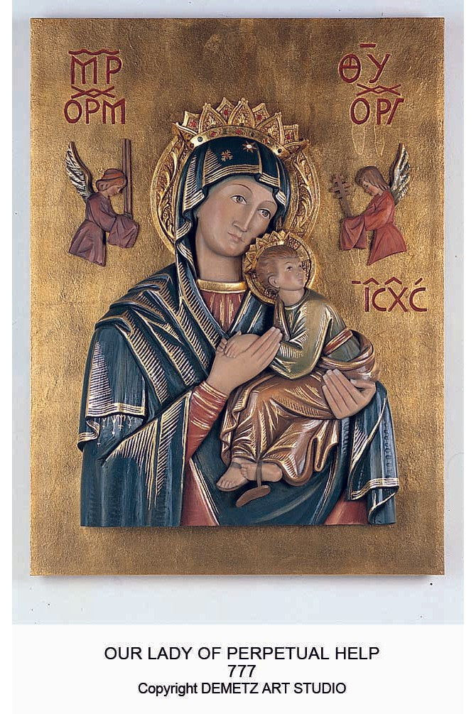 Our Lady of Perpetual Help - high relief - HD777-Church Life-Demetz-24"x18"-Michigan Church Supply