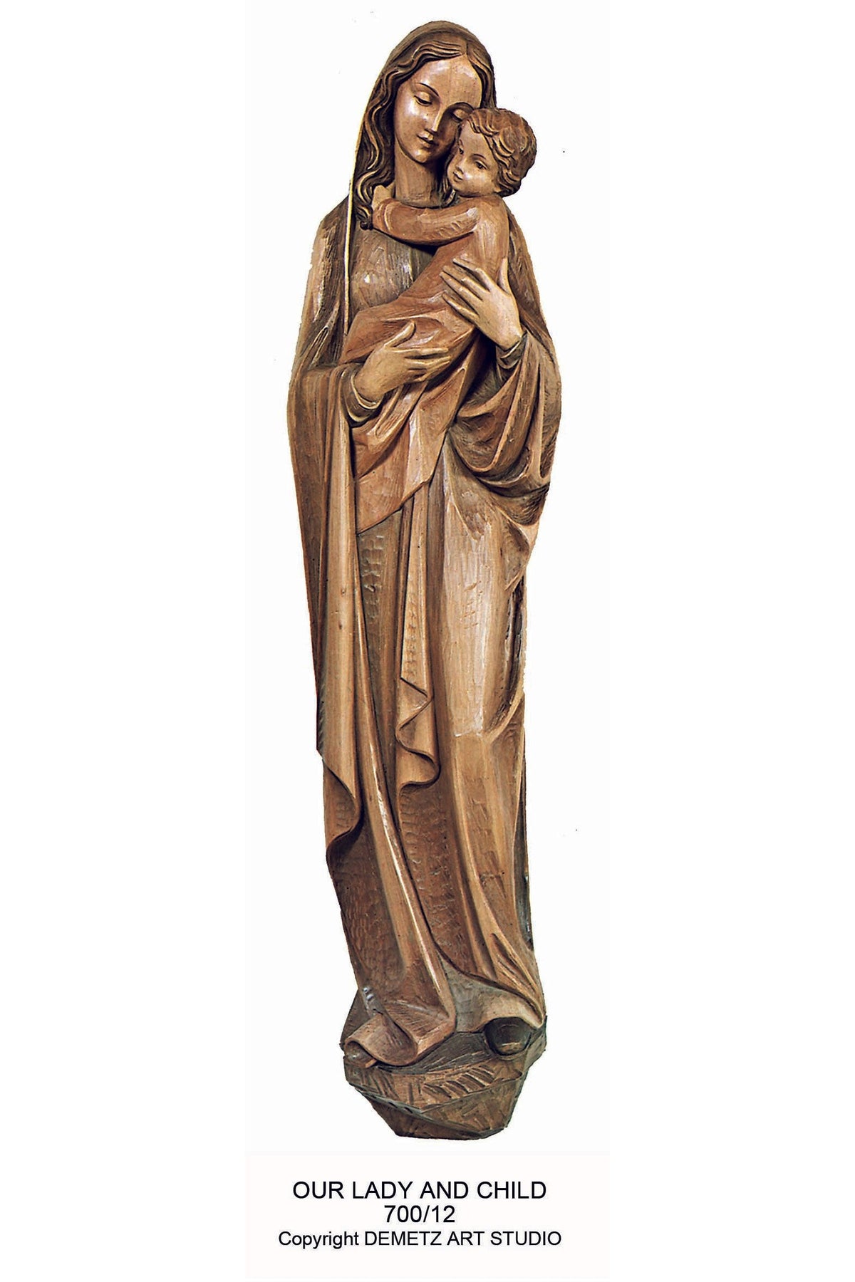 Our Lady with Child - 3/4 Relief - HD70012-Church Life-Demetz-30"-Michigan Church Supply