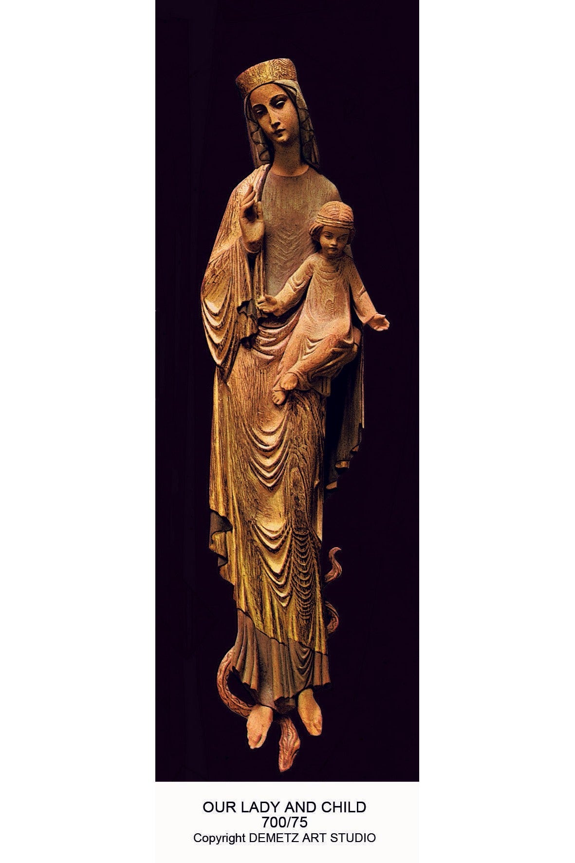 Our Lady with Child - 3/4 Relief - HD70075-Church Life-Demetz-30"-Michigan Church Supply