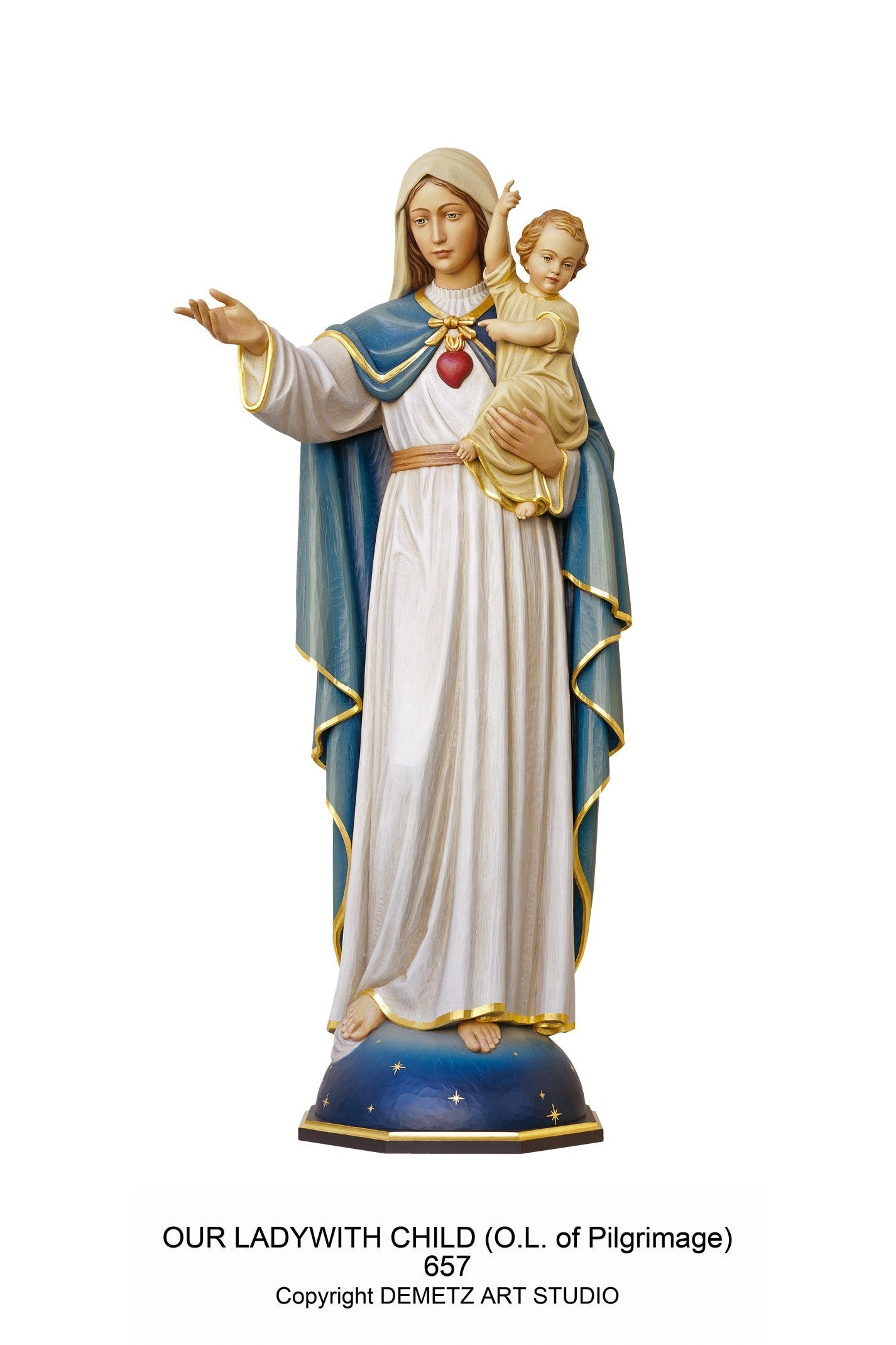 Our Lady with Child - HD657-Church Life-Demetz-Michigan Church Supply