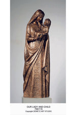 Our Lady with Child - HD700115-Church Life-Demetz-Linden Wood 42"-Michigan Church Supply