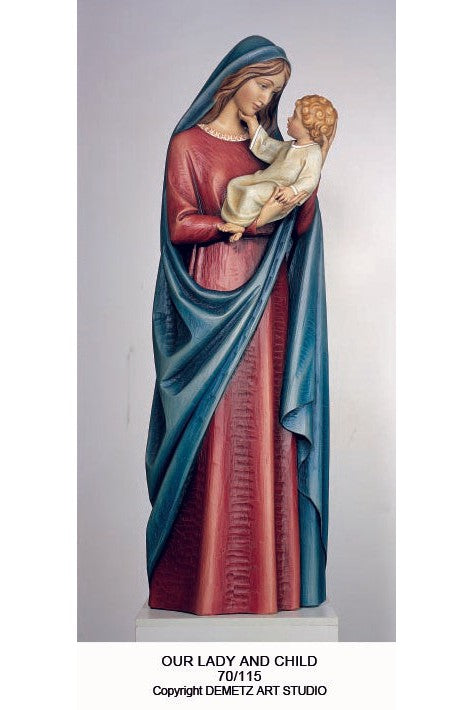 Our Lady with Child - HD700115-Church Life-Demetz-Linden Wood 42"-Michigan Church Supply