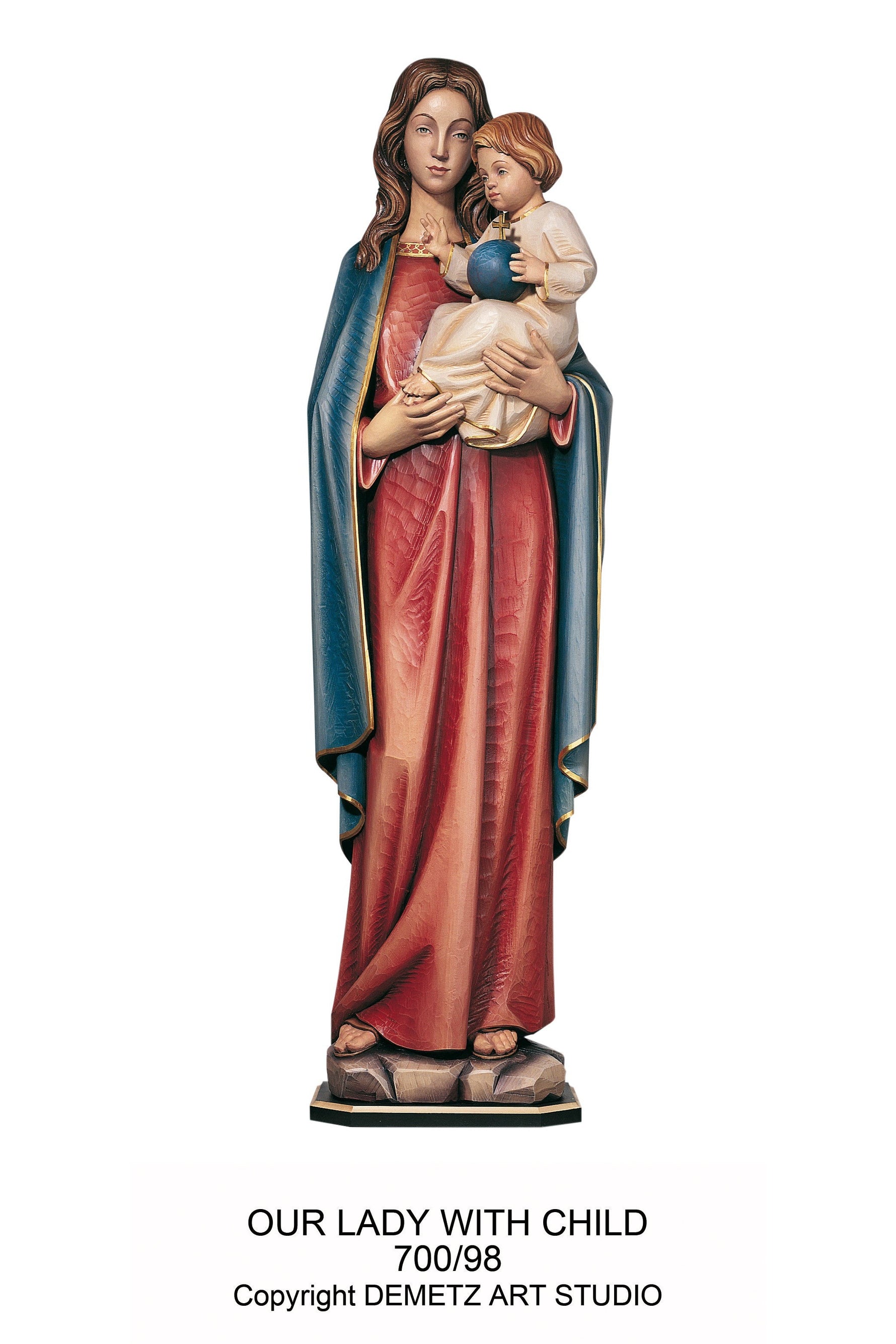 Our Lady with Child - HD70098-Church Life-Demetz-Fiberglass 72"-Michigan Church Supply