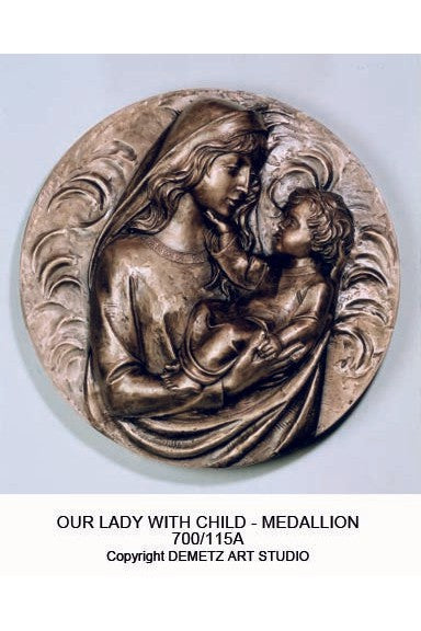 Our Lady with Child - Medallion - HD700115A-Church Life-Demetz-Michigan Church Supply