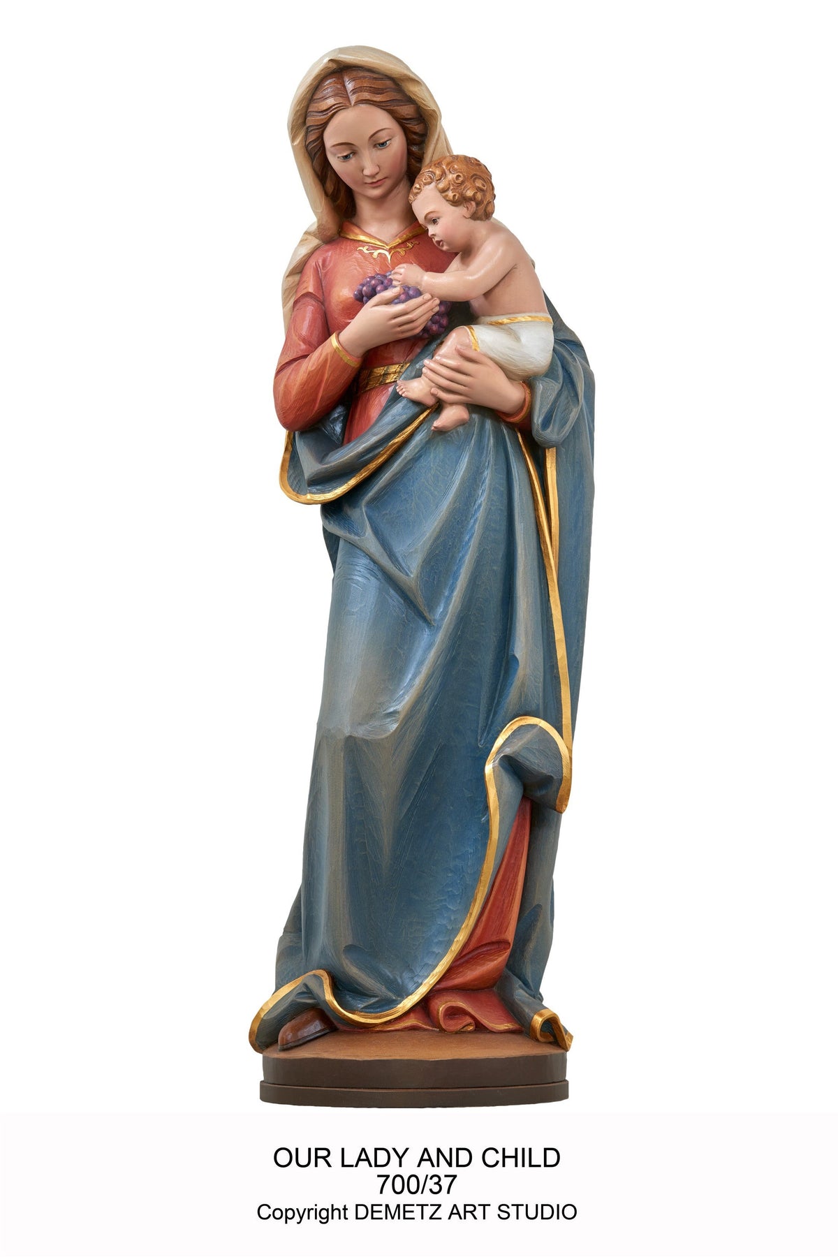 Our Lady with Child and Grapes - HD70037-Church Life-Demetz-Michigan Church Supply