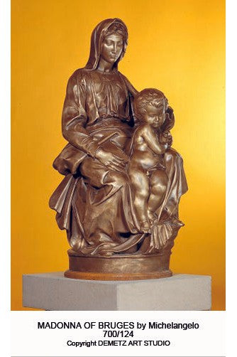 Our Lady with Child by Michelangelo - HD700124-Church Life-Demetz-Fiberglass 36"-Michigan Church Supply