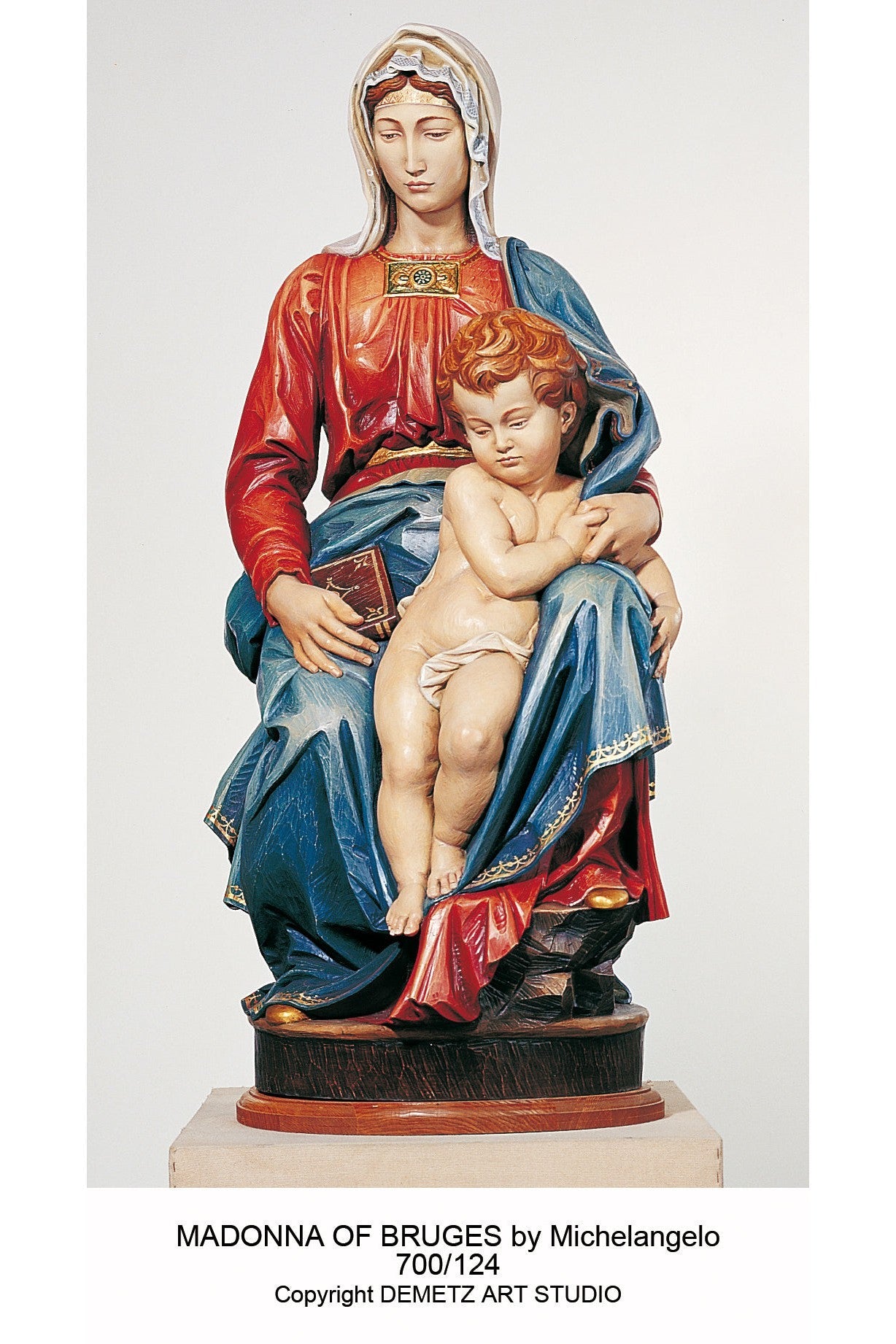 Our Lady with Child by Michelangelo - HD700124-Church Life-Demetz-Fiberglass 36"-Michigan Church Supply