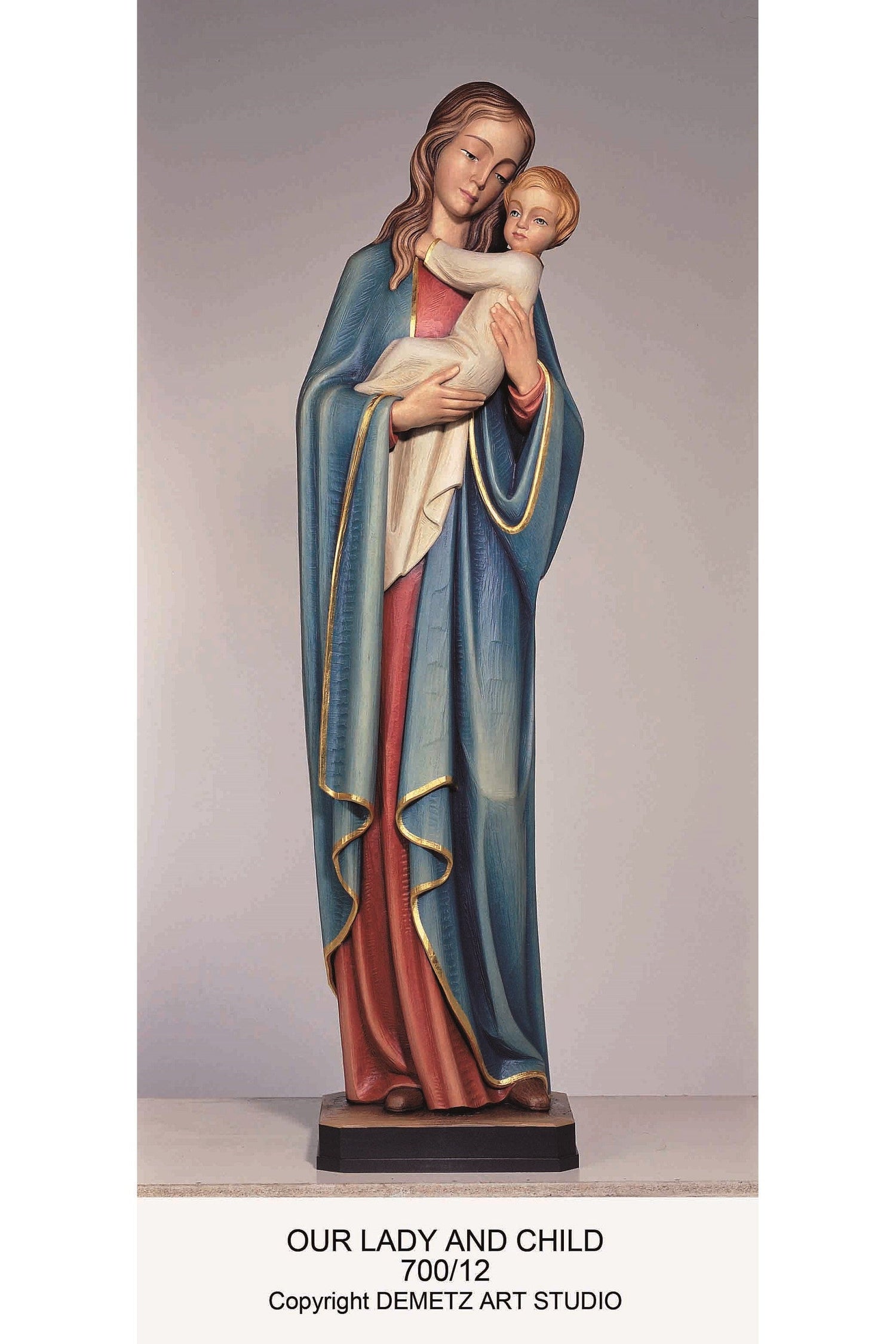 Our Lady with Child - full round figure - HD70012FR-Church Life-Demetz-36"-Michigan Church Supply