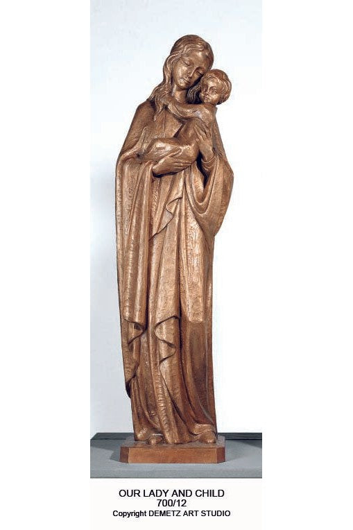 Our Lady with Child - full round figure - HD70012FR-Church Life-Demetz-36"-Michigan Church Supply