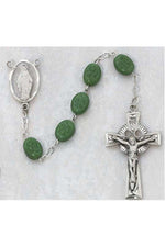 Oval Green Shamrock Rosary - UZ120DF-Inspirational Gifts-McVan-Michigan Church Supply